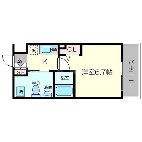 レジディア谷町の間取り