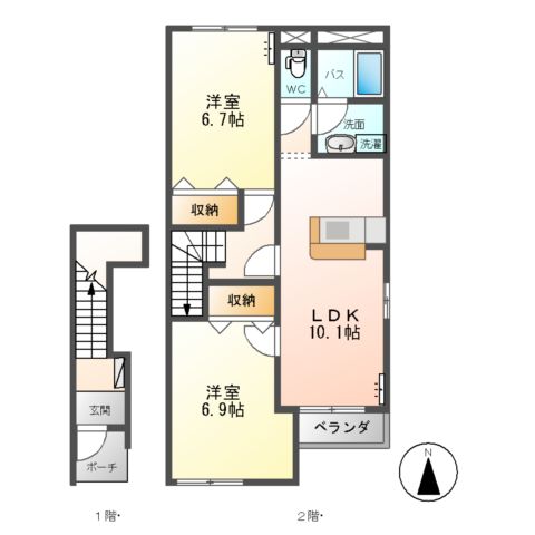 グローリーⅡ B棟の間取り
