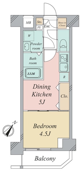 グランカーサ曳舟・0407号室の間取り