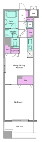 池之端の完工年月(2004年3月)築の賃貸マンションの間取り