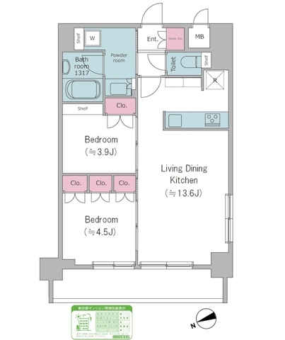 仲池上の完工年月(2024年6月)築の賃貸マンションの間取り