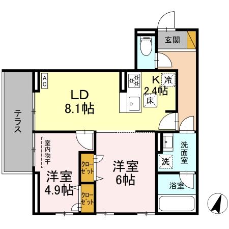 リシェスみのり台 A・B・C A棟の間取り