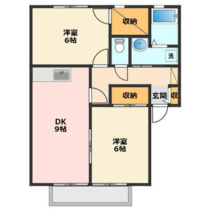 サンビレッジ築捨 Dの間取り