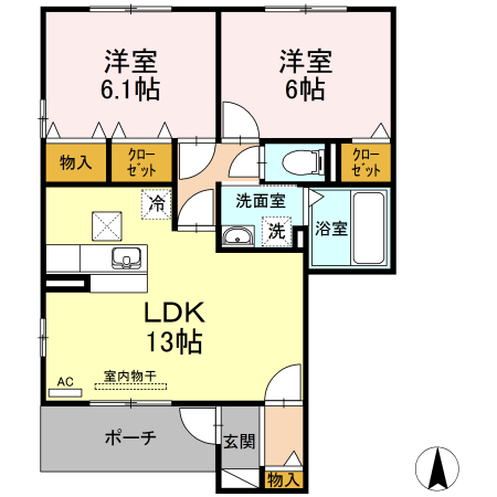 エターナルタウン Bの間取り