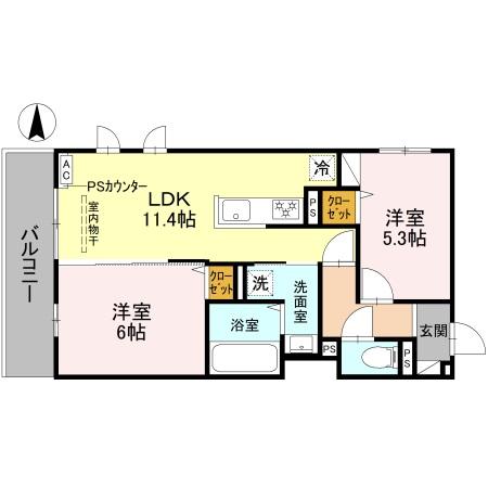 D-ROOM壬生森町・305号室の間取り
