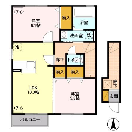 エクレール下栗 Aの間取り