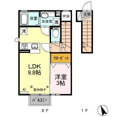 ラ・ペジーブル Aの間取り