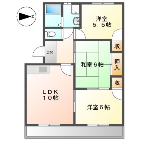 サングリーン西添の間取り