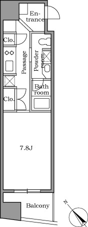 恵比寿西の完工年月(2006年1月)築の賃貸マンションの間取り