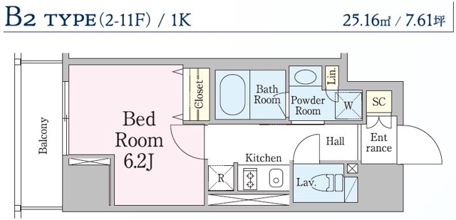 方南の完工年月(2019年3月)築の賃貸マンションの間取り