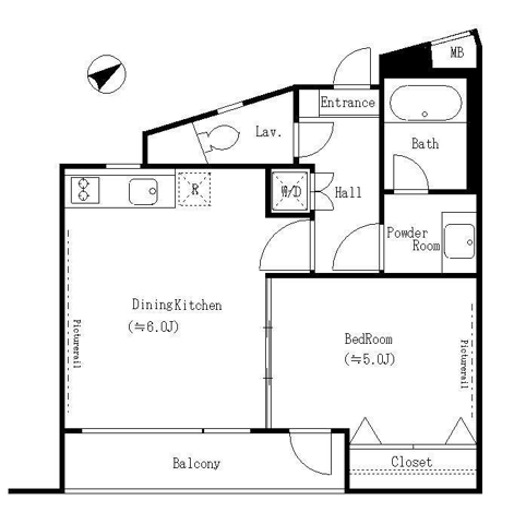 方南の完工年月(2000年3月)築の賃貸マンションの間取り