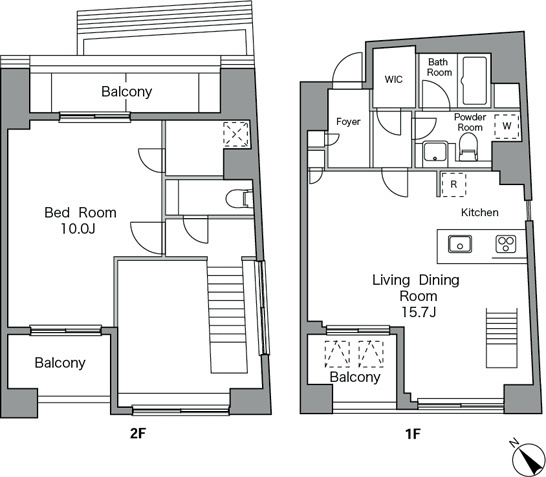 恵比寿南の完工年月(2007年3月)築の賃貸マンションの間取り