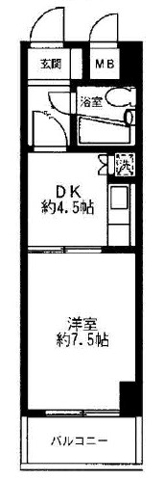 東田町の完工年月(1990年3月)築の賃貸マンションの間取り