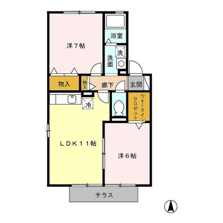 パレス・ザ・グリーン A・Bの間取り