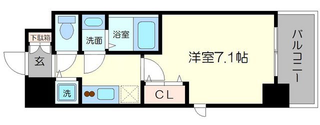 S-RESIDENCE谷町九丁目の間取り