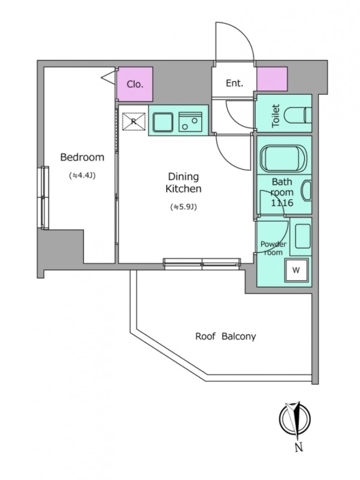 仲六郷の完工年月(2022年1月)築の賃貸マンションの間取り