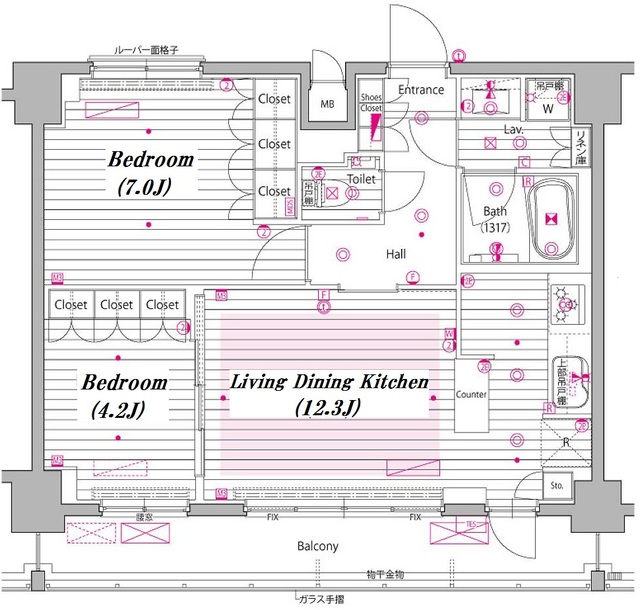 グランド・ガーラ白金高輪の間取り