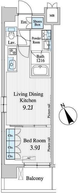プレノ清澄庭園・514号室の間取り