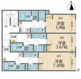 ｅｖｅｒＣｒｅｓｔ赤羽志茂・202号室の間取り