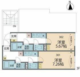 ｅｖｅｒＣｒｅｓｔ赤羽志茂・302号室の間取り