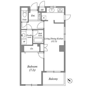 白金台アパートメント・0404号室の間取り