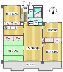 プリメール石神井・0106号室の間取り