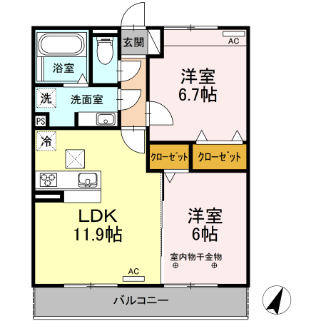 Supreme見付 A棟の間取り