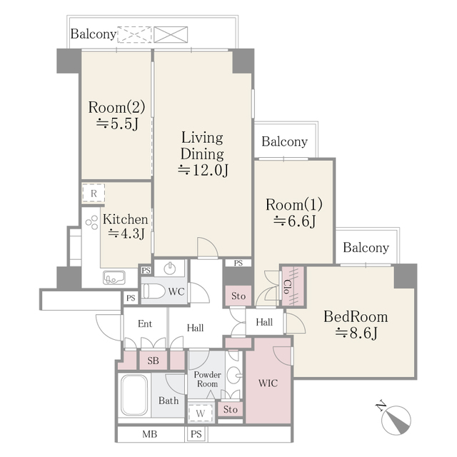 小石川パークタワーの間取り