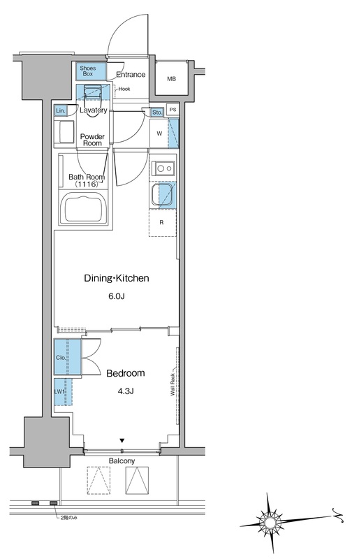 ルフォンプログレ上野マークス・0502号室の間取り