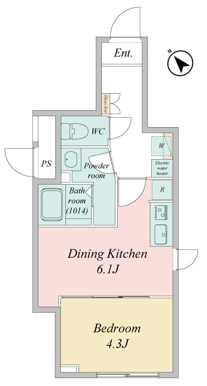 ＬｉｖｅＦｌａｔ門前仲町・0102号室の間取り