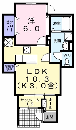 メゾン　ド　カルム・01010号室の間取り