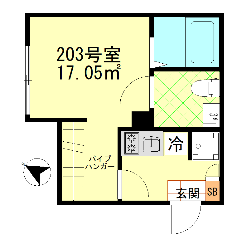 リバティー戸越公園・203号室の間取り