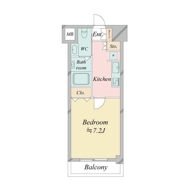 中目黒の完工年月(2006年8月)築の賃貸マンションの間取り