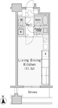 西麻布の完工年月(2004年7月)築の賃貸マンションの間取り