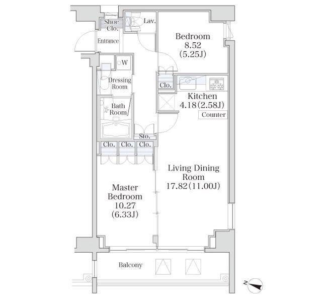 パークフラッツ市谷台町坂・0701号室の間取り