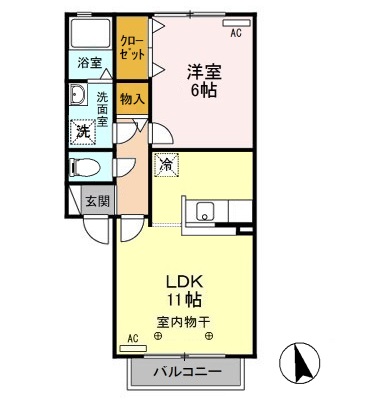 フラワーレジデンス フローラル Eの間取り