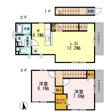 大岡山ハウス・201号室の間取り