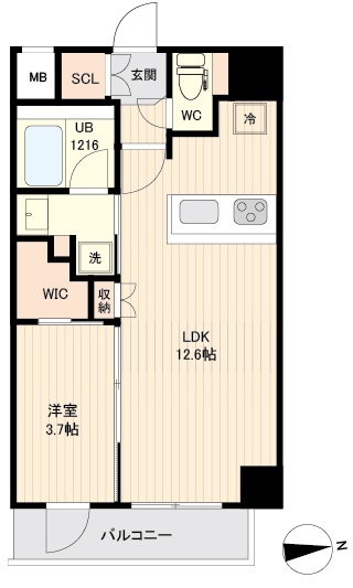 ＯＲＳＵＳ大鳥居・0207号室の間取り