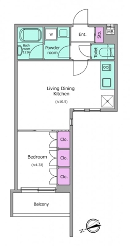四谷三栄町の完工年月(2020年9月)築の賃貸マンションの間取り