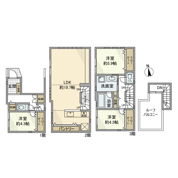 田端戸建の間取り