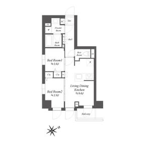 ブランシエスタ品川大井町パークエッジ・0103号室の間取り