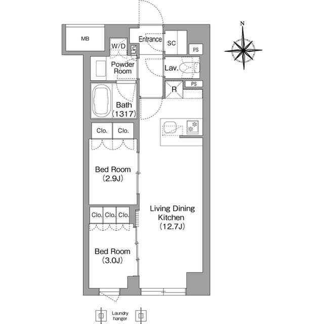 コンフォリア・リヴ大森西の間取り