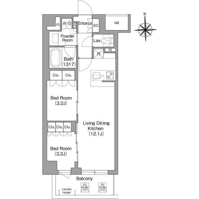 コンフォリア・リヴ大森西の間取り