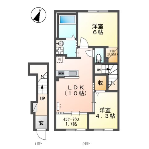 仮)西金野井アパート新築工事の間取り