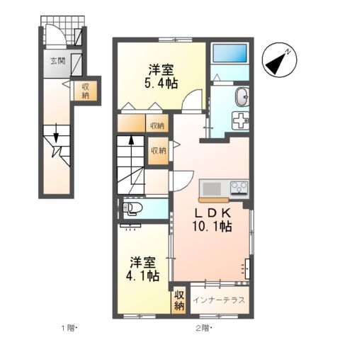 蔵子5丁目新築アパートの間取り