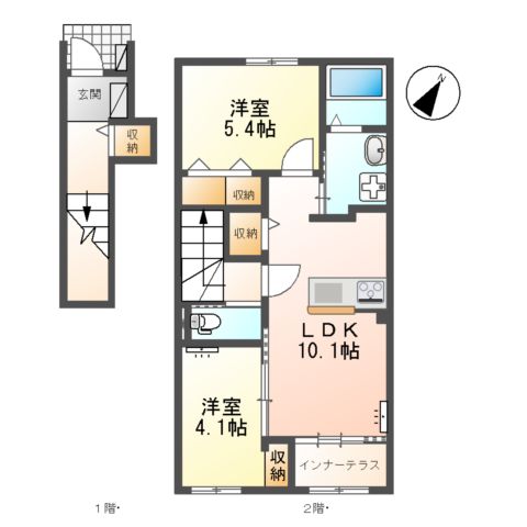 蔵子5丁目新築アパートの間取り