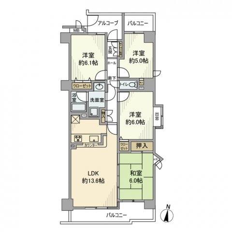 御影パークハイツ一番館の間取り