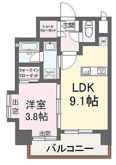 ヴィラ博丈下川端の間取り