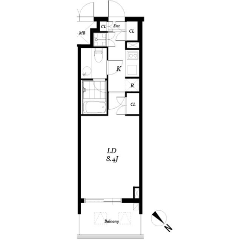 神田小川町の完工年月(2007年3月)築の賃貸マンションの間取り