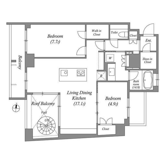 LaSante桜新町・0902号室の間取り